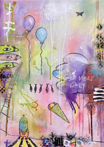 Good vibes only No.4 par Bea Schubert, Peinture en vente sur Singulart
