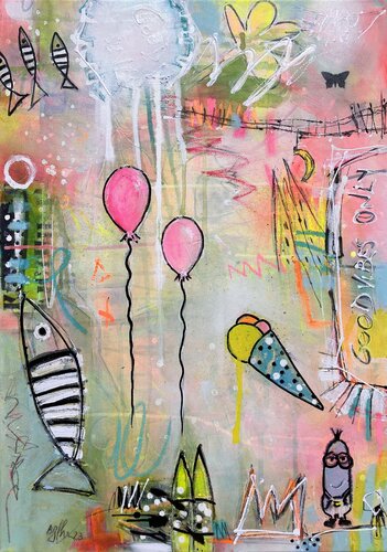 Good vibes only No.6 par Bea Schubert, Peinture en vente sur Singulart