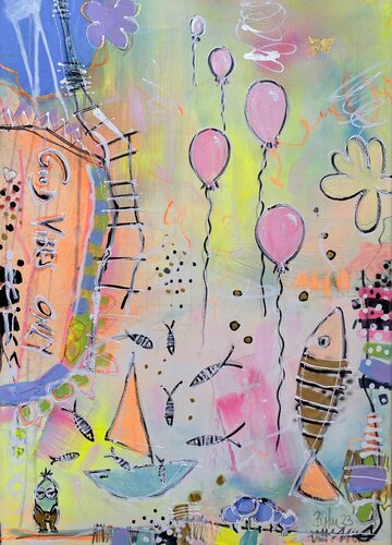 Good vibes only No.7 par Bea Schubert, Peinture en vente sur Singulart