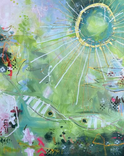 Fishes in Love No.2 par Bea Schubert, Peinture en vente sur Singulart