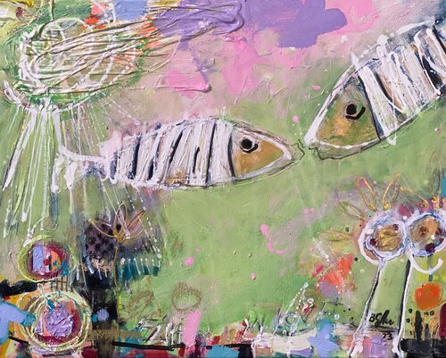 Fishes in Love No.8 par Bea Schubert, Peinture en vente sur Singulart