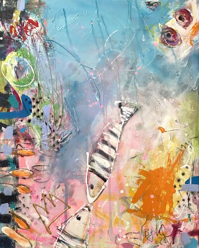 Fishes in Love No.9 par Bea Schubert, Peinture en vente sur Singulart
