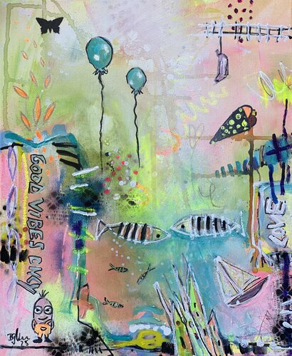 Good vibes only di Bea Schubert, Pittura in vendita su Singulart