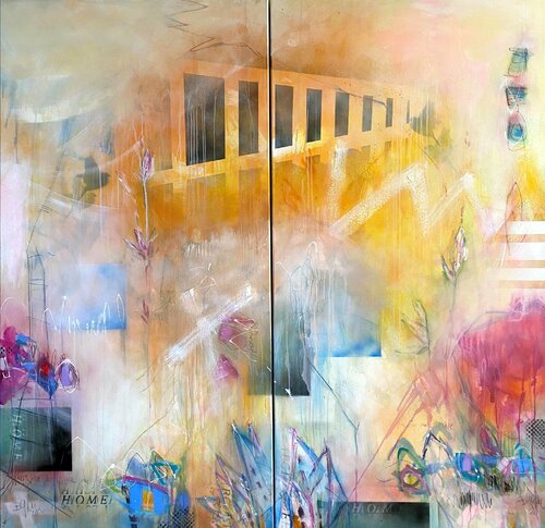 there is no place like home (XXL) di Bea Schubert, Pittura in vendita su Singulart