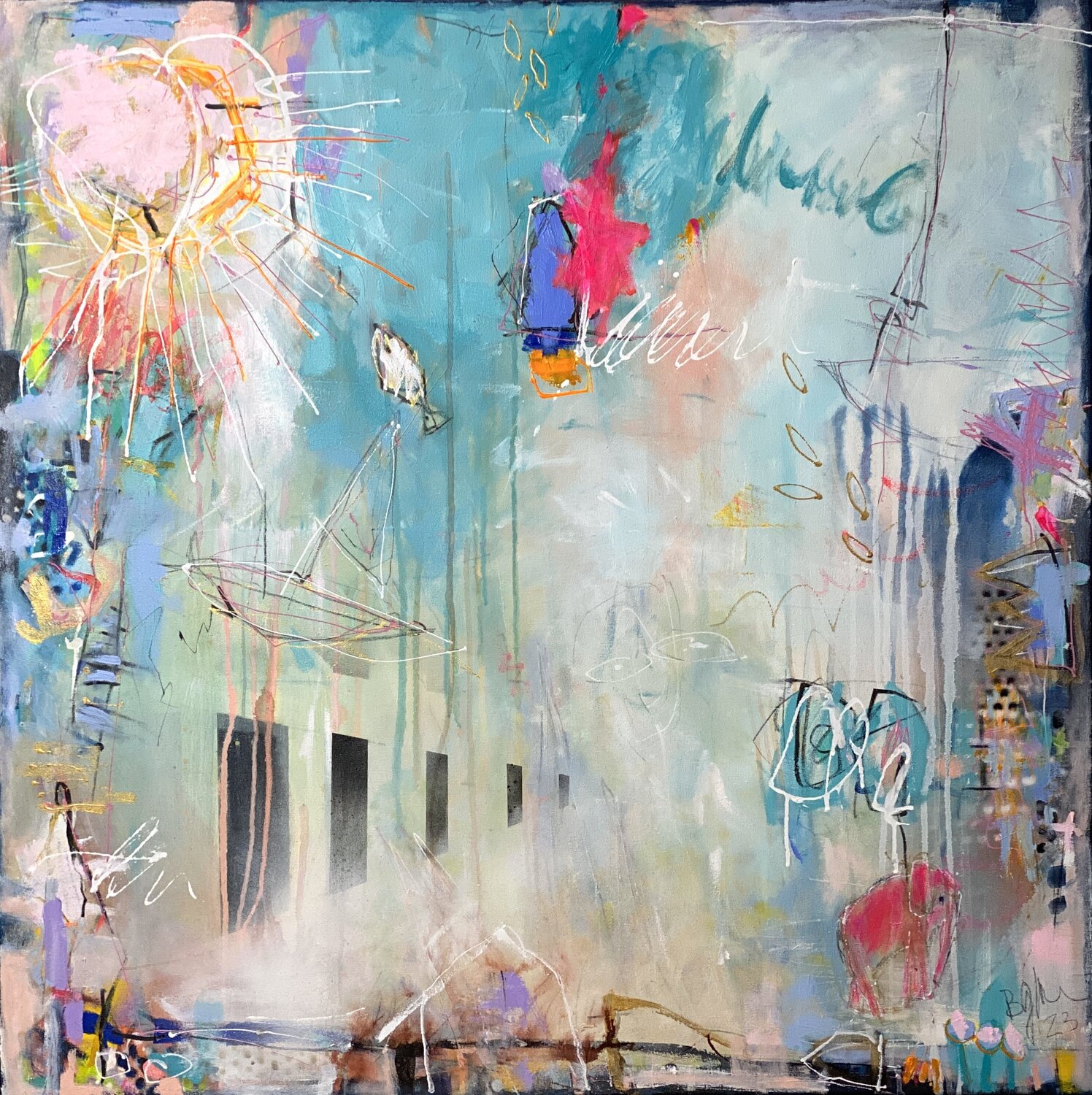 At home is the end of the world No.3 Bea Schubert Originalgemälde zu verkaufen