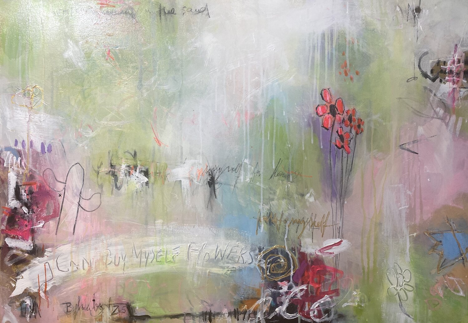 I can buy myself flowers No.4 Bea Schubert Dipinto originale in vendita