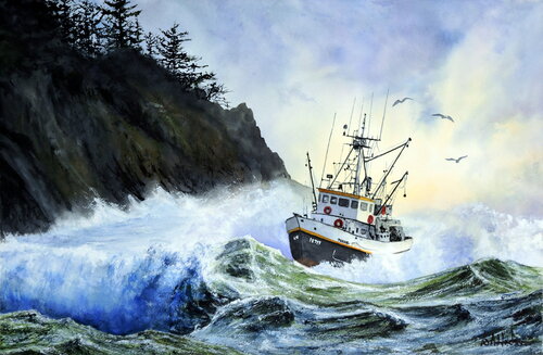 Crossing The Bar van Bill Hudson, Schilderij te koop op Singulart