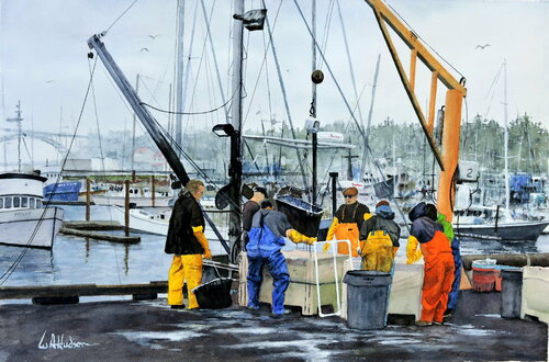 Dock Workers von Bill Hudson, Malerei kaufen auf Singulart