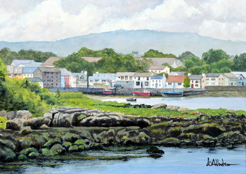 Kinvara from Dunquaire Castle von Bill Hudson, Werk auf Papier kaufen auf Singulart