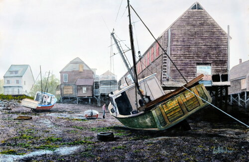 Low Tide in Lubec von Bill Hudson, Werk auf Papier kaufen auf Singulart