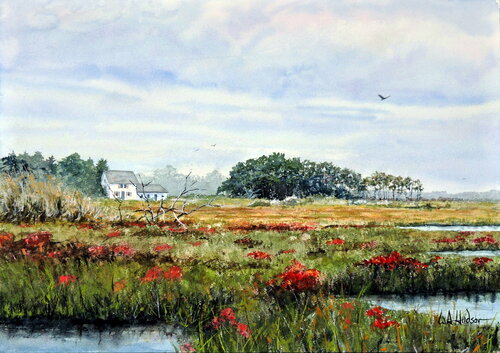 The Marsh in Bloom von Bill Hudson, Werk auf Papier kaufen auf Singulart