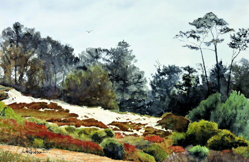 The Monterey Peninsula van Bill Hudson, Werk op papier te koop op Singulart
