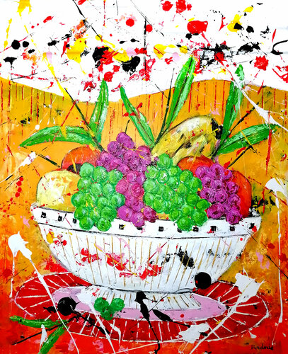 Les fruits dans la corbeille. von Jean-Pierre Borderie, Malerei kaufen auf Singulart