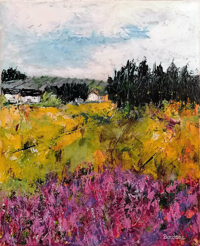 La bruyère sur le plateau. van Jean-Pierre Borderie, Schilderij te koop op Singulart
