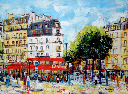 Café La Rotonde. van Jean-Pierre Borderie, Schilderij te koop op Singulart