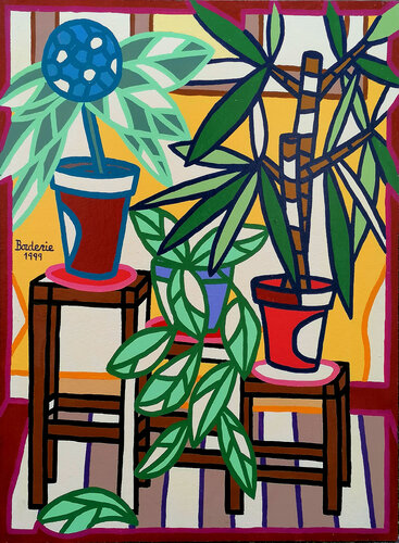Les trois plantes van Jean-Pierre Borderie, Schilderij te koop op Singulart