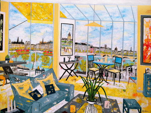 De la terrasse à la véranda. von Jean-Pierre Borderie, Malerei kaufen auf Singulart