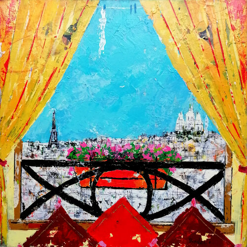 La vue de la fenêtre von Jean-Pierre Borderie, Malerei kaufen auf Singulart