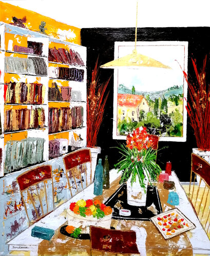 La bibliothèque di Jean-Pierre Borderie, Pittura in vendita su Singulart