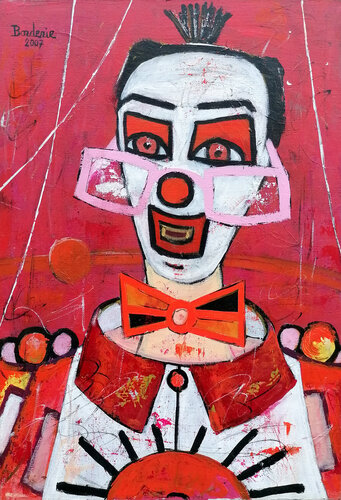 Le clown lunette. di Jean-Pierre Borderie, Pittura in vendita su Singulart