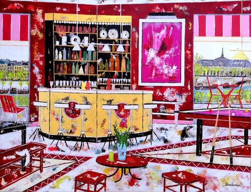 Le coin détente van Jean-Pierre Borderie, Schilderij te koop op Singulart