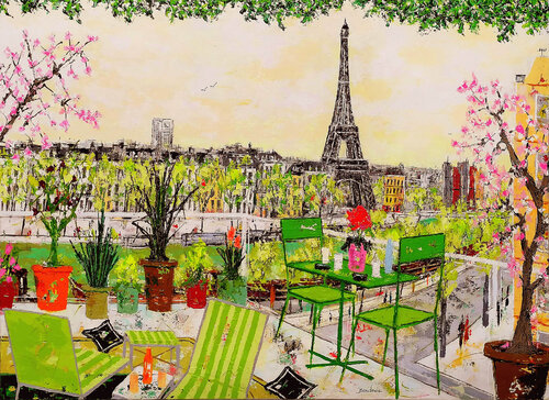 La terrasse verte ouverte sur la Tour Eiffel Jean-Pierre Borderie