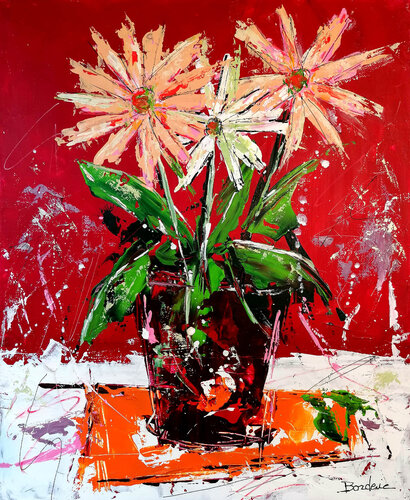 Bouquet de fleurs 3 van Jean-Pierre Borderie, Schilderij te koop op Singulart