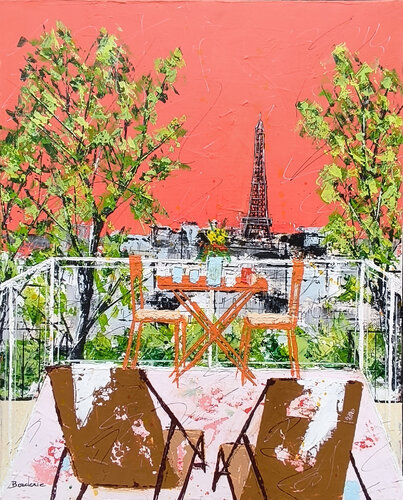 En regardant la Tour Eiffel von Jean-Pierre Borderie, Malerei kaufen auf Singulart