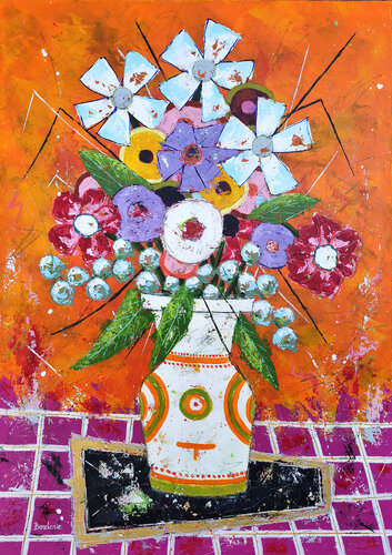 Un bouquet printanier van Jean-Pierre Borderie, Schilderij te koop op Singulart
