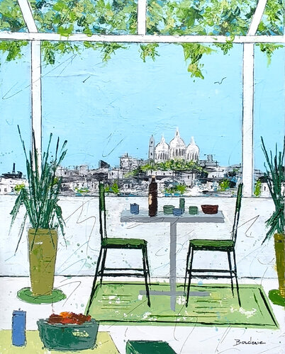Sur la terrasse par Jean-Pierre Borderie, Peinture en vente sur Singulart
