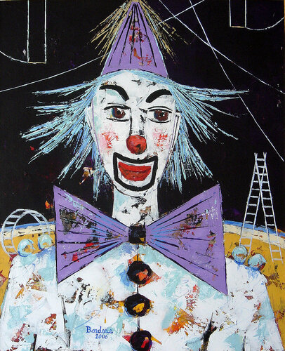 Le clown blanc. van Jean-Pierre Borderie, Schilderij te koop op Singulart