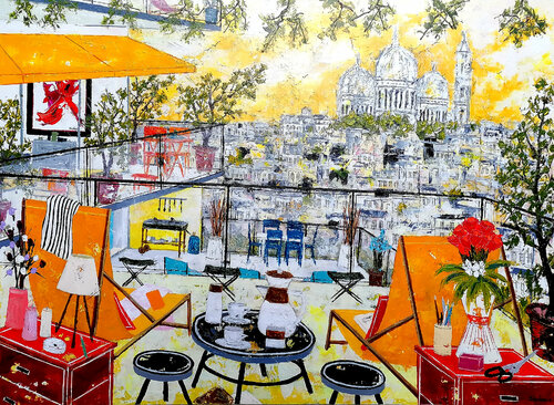 Les terrasses von Jean-Pierre Borderie, Malerei kaufen auf Singulart