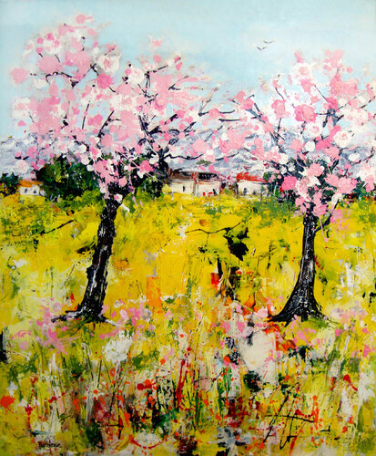 Champ de blé d'or van Jean-Pierre Borderie, Schilderij te koop op Singulart