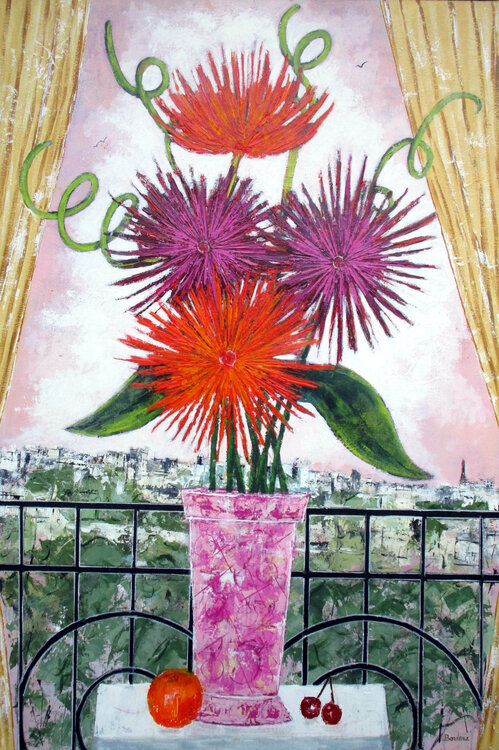 Fleurs devant la fenêtre Jean-Pierre Borderie