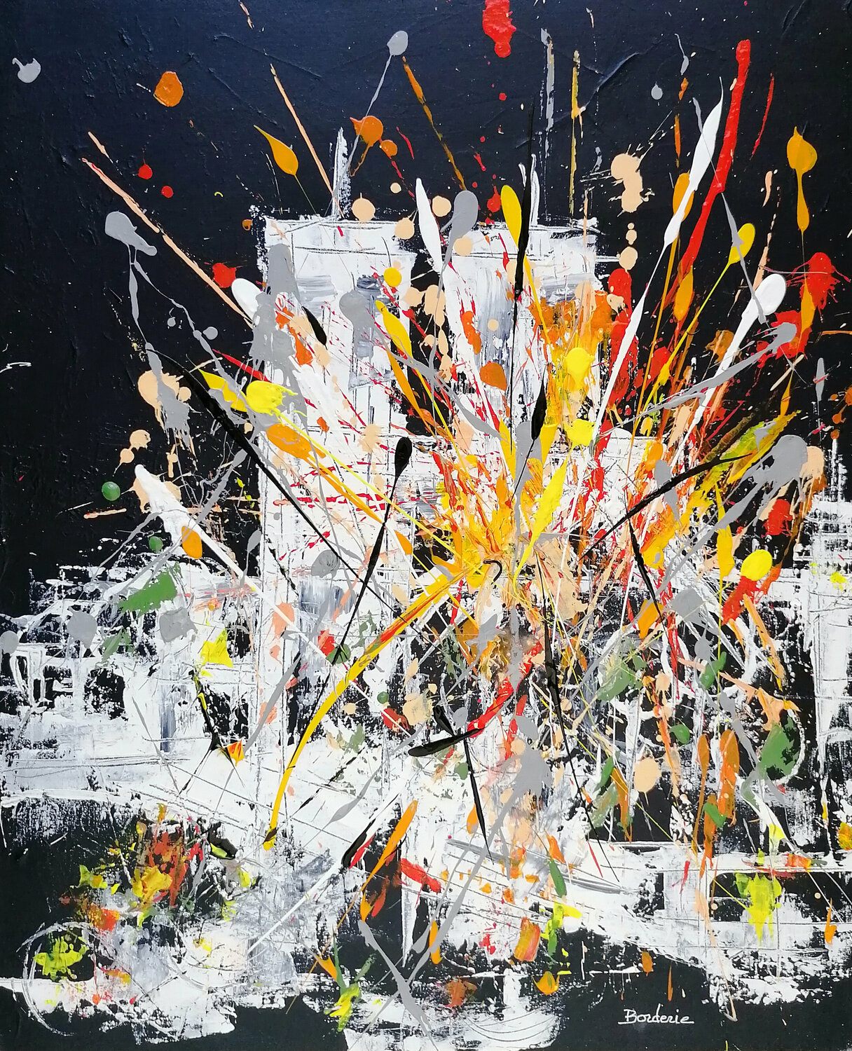 Quai de Seine à Notre-Dame. Jean-Pierre Borderie Originalgemälde zu verkaufen
