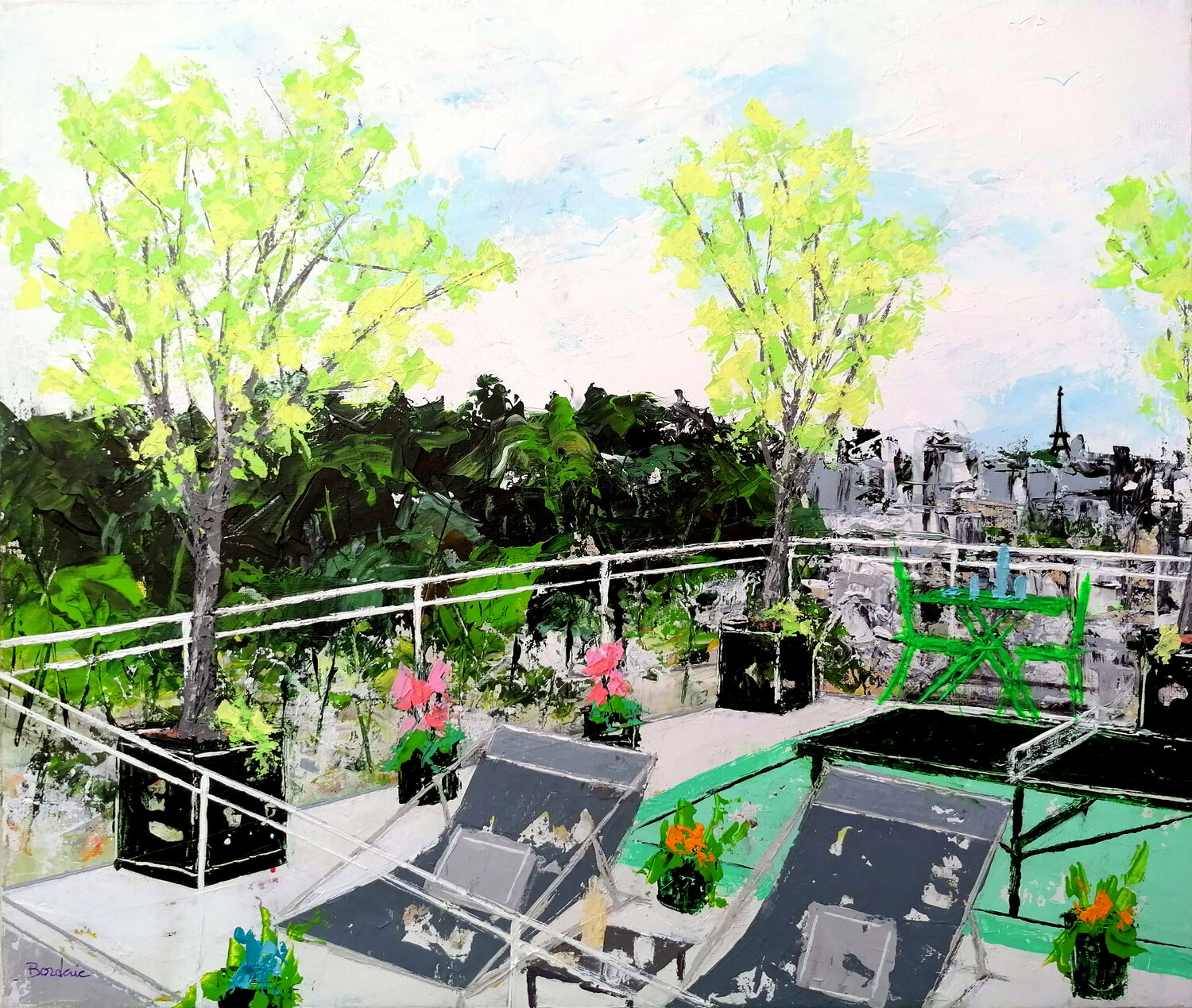 La terrasse aux arbustes. Jean-Pierre Borderie