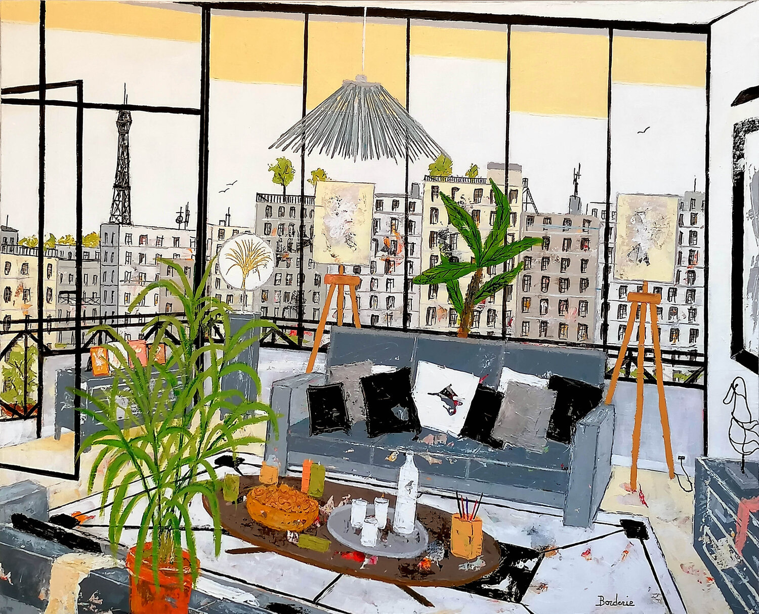 L'appartement ouvert sur la ville Jean-Pierre Borderie Originalgemälde zu verkaufen