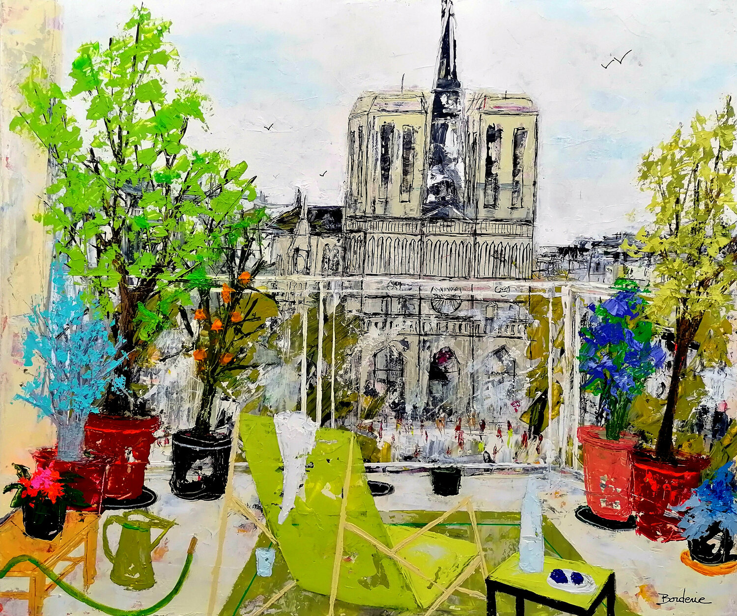 Un petit coin bien agréable Jean-Pierre Borderie Originalgemälde zu verkaufen