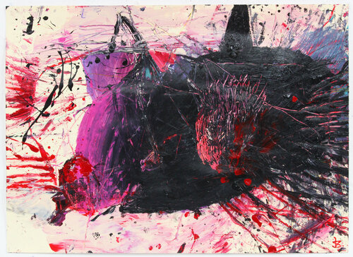 “A cat never giving up” by Uematsu Kyoko, Work on Paper for Sale on Singulart