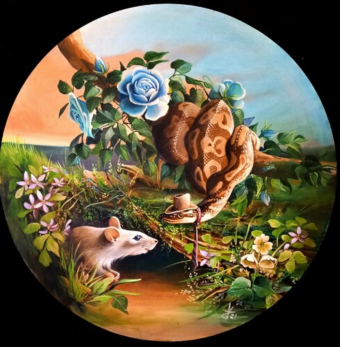 Hide and seek par Zoe Chigi (Valentina Toma'), Peinture en vente sur Singulart