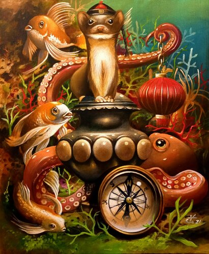All the tea of China par Zoe Chigi (Valentina Toma'), Peinture en vente sur Singulart