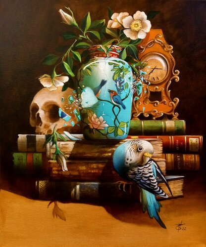 Falling blue par Zoe Chigi (Valentina Toma'), Peinture en vente sur Singulart