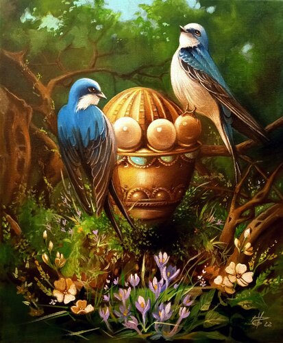 Undoubtedly Spring par Zoe Chigi (Valentina Toma'), Peinture en vente sur Singulart