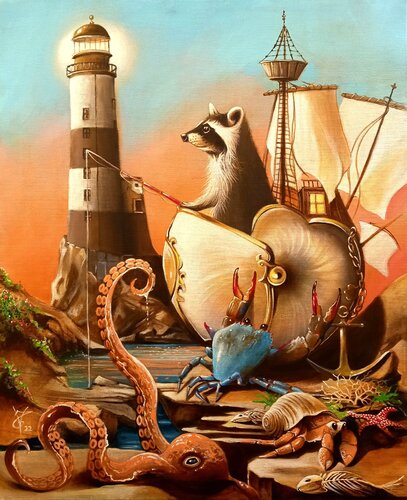 Low tide par Zoe Chigi (Valentina Toma'), Peinture en vente sur Singulart