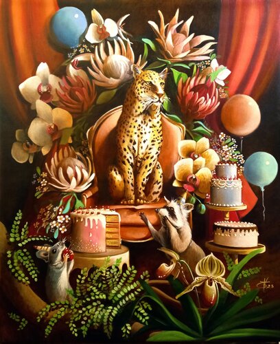 Top-notch Birthdays for unrepentant guests " par Zoe Chigi (Valentina Toma'), Peinture en vente sur Singulart