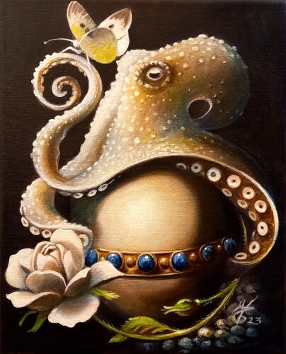 White butterfly par Zoe Chigi (Valentina Toma'), Peinture en vente sur Singulart
