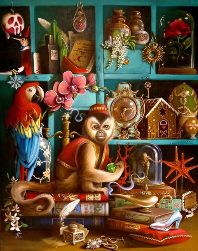 Fairytale cabinet par Zoe Chigi (Valentina Toma'), Peinture en vente sur Singulart