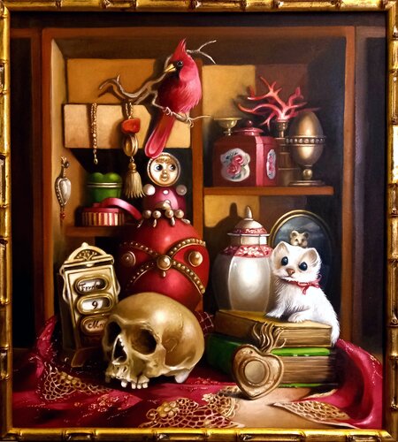 The cardinal's collection par Zoe Chigi (Valentina Toma'), Peinture en vente sur Singulart