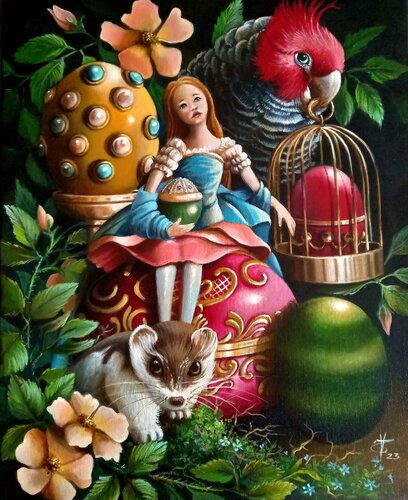 The cage par Zoe Chigi (Valentina Toma'), Peinture en vente sur Singulart
