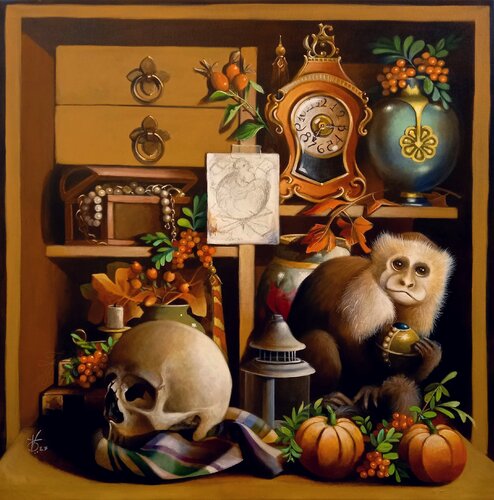 Autumn cabinet par Zoe Chigi (Valentina Toma'), Peinture en vente sur Singulart